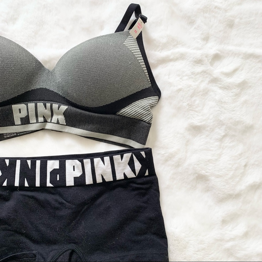 PINK | NWT Lightly Lined Seamless Wireless Bra and Boyshort Undie